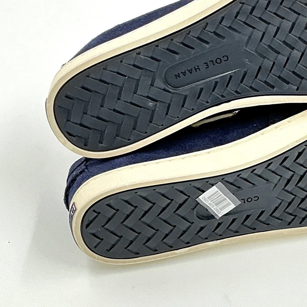 Cole Haan Size 8 Boat Shoe Navy Ivory Suede Lace Up NEW Nantucket $130